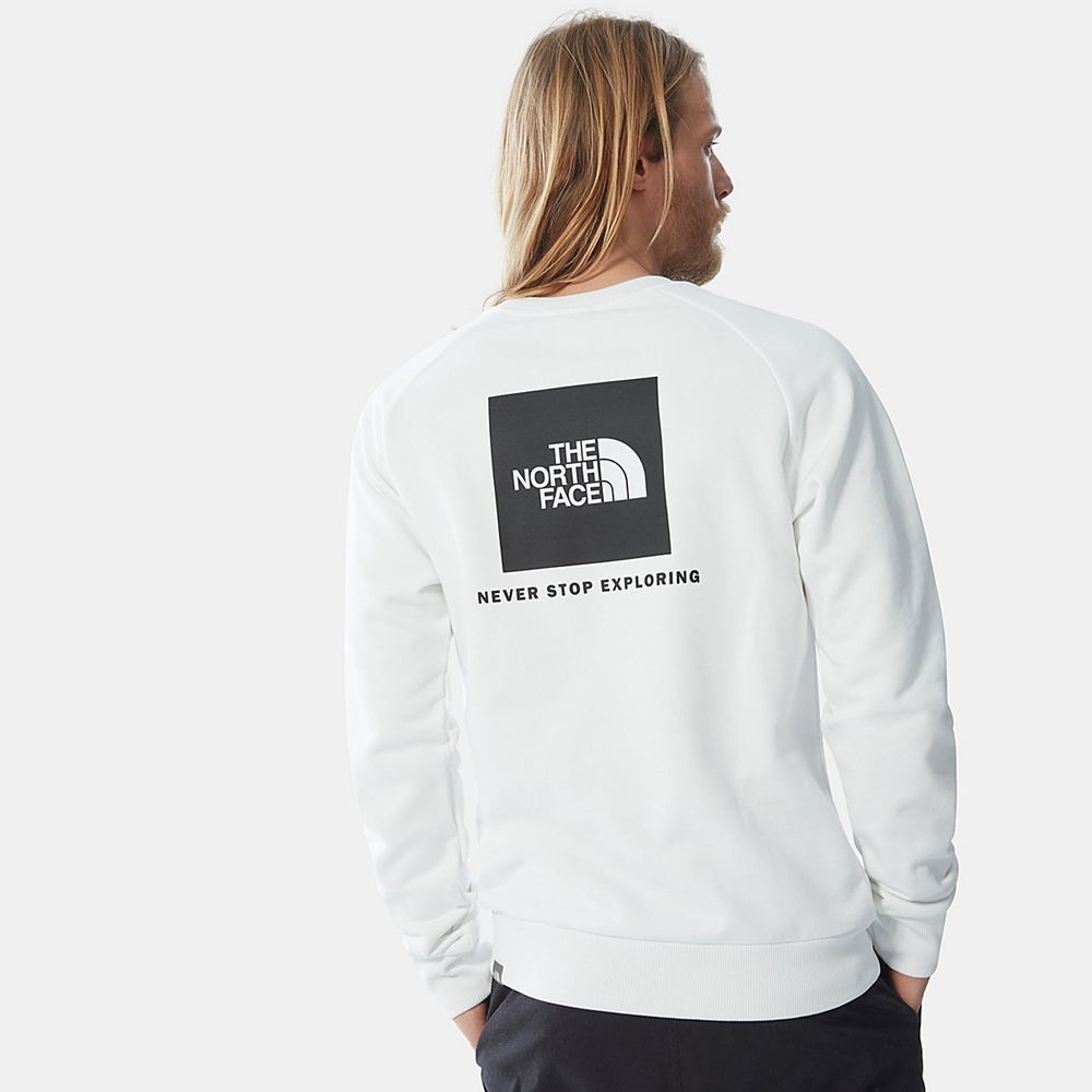 The North Face Sweater Mens Australia - The North Face Raglan Redbox White (SUK-193086)